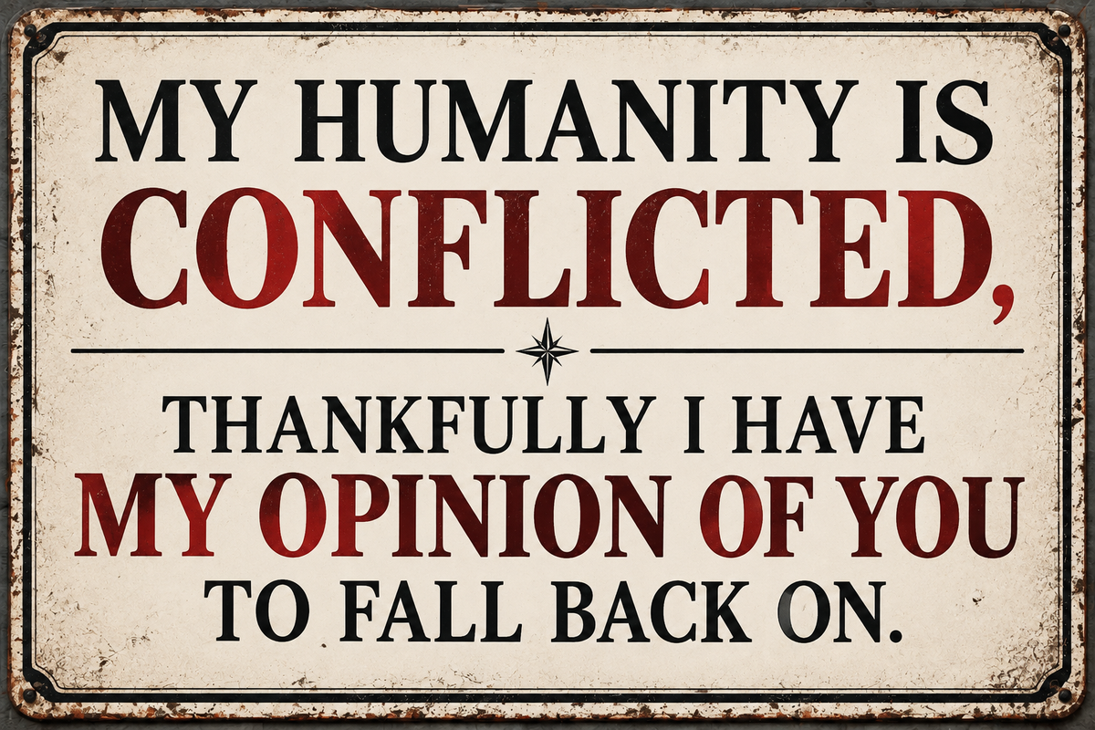 Sarcastic demotivational vinyl stickers from Humanity Under Review
