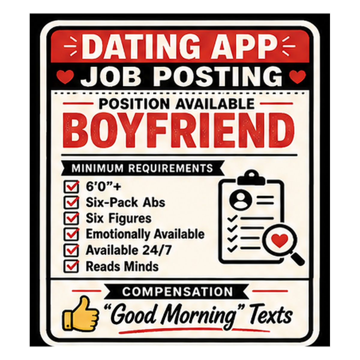 Funny dating and relationship vinyl stickers from Humanity Under Review