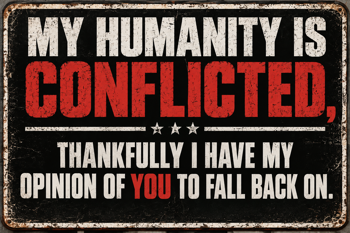 My Humanity Is Conflicted Opinion of You vinyl sticker