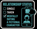 Mentally Dating a Fictional Character Vinyl Sticker — Humanity Under Review