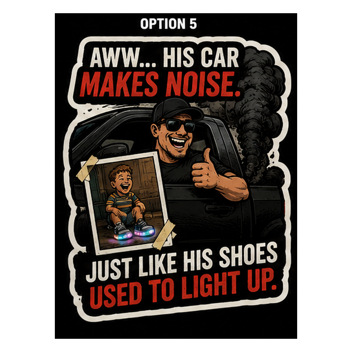 Aww… His Car Makes Noise Vinyl Sticker — Humanity Under Review